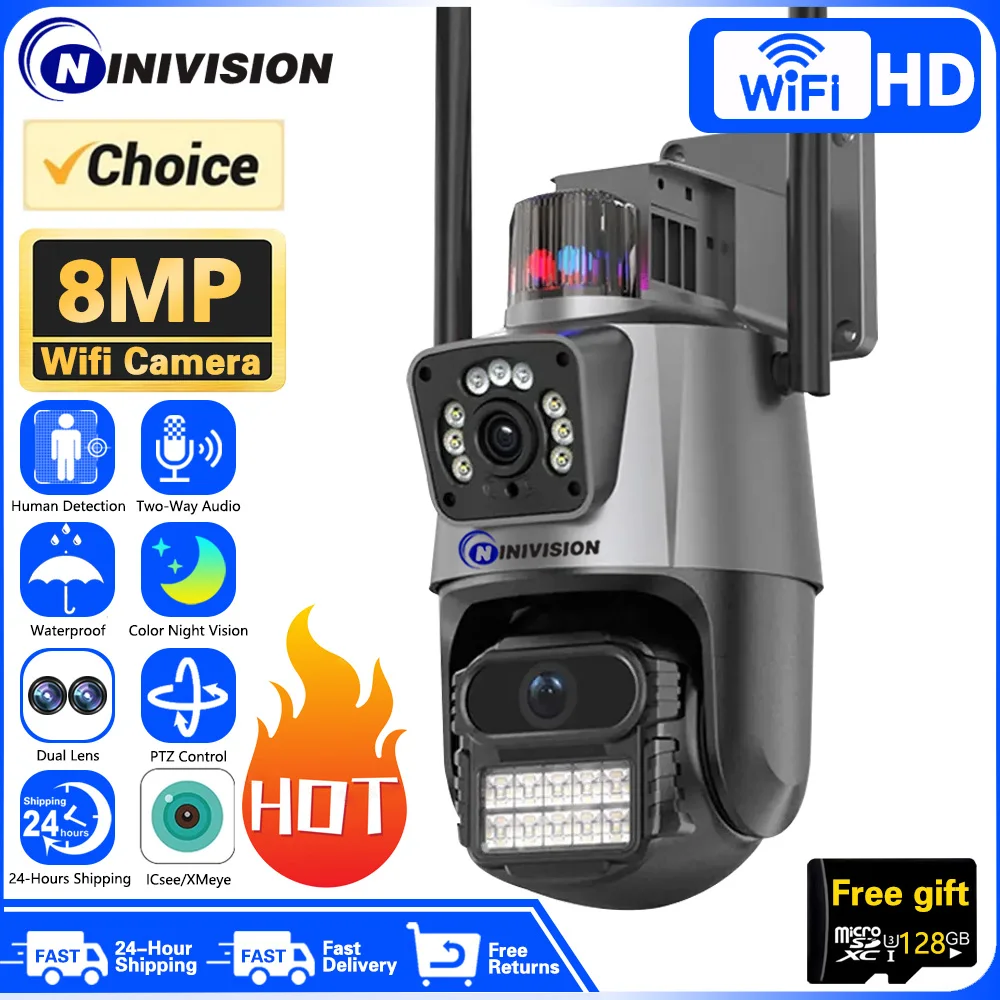 K2 STORE - Telecamera IP 8MP 4K Esterno WiFi PTZ 2 Obiettivo - Foto 7