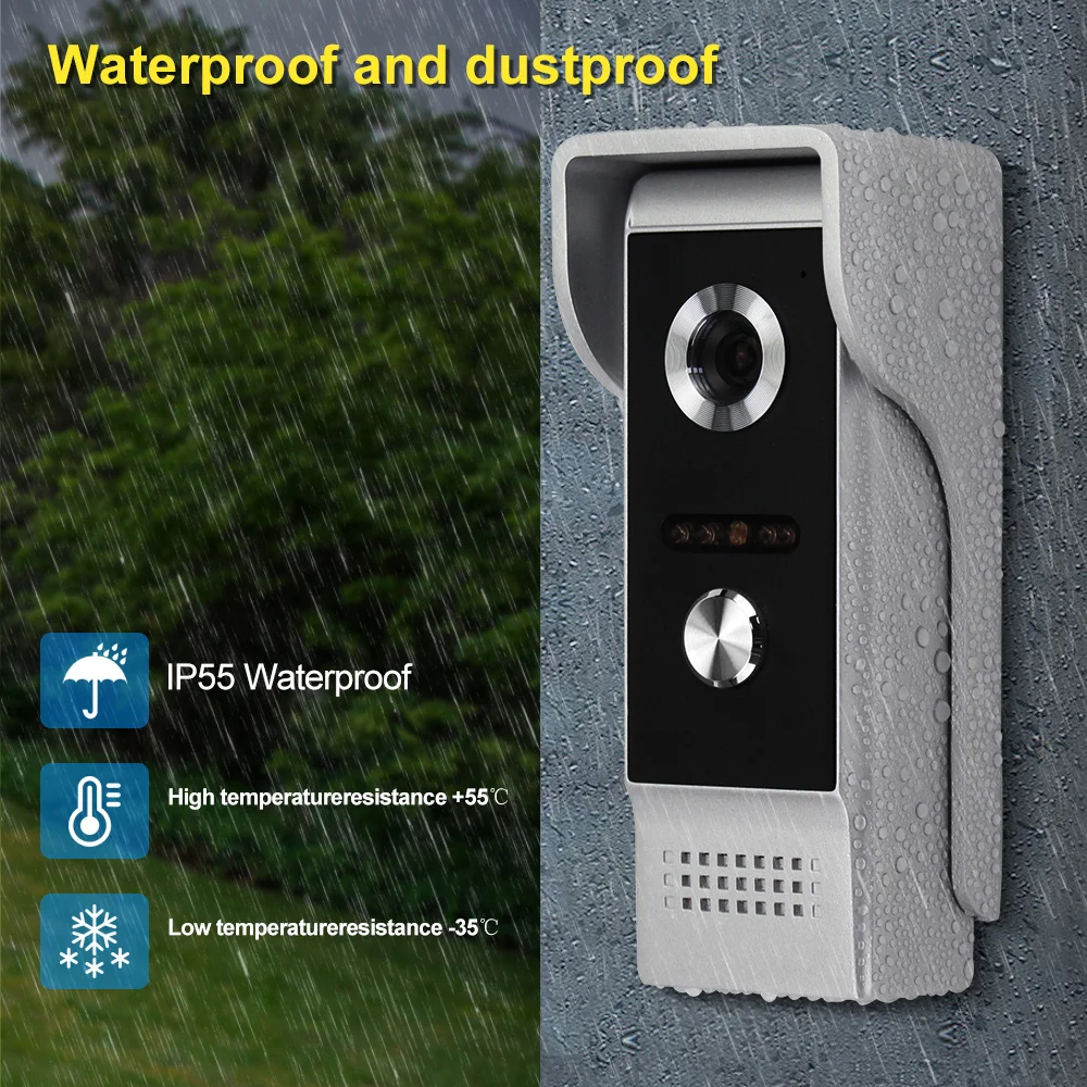 Wired 4.3 inch Video Doorbell Intercom System Handheld Door phone Monitor Waterproof Outdoor Camera Color 700TVL Night Vision - Image 4
