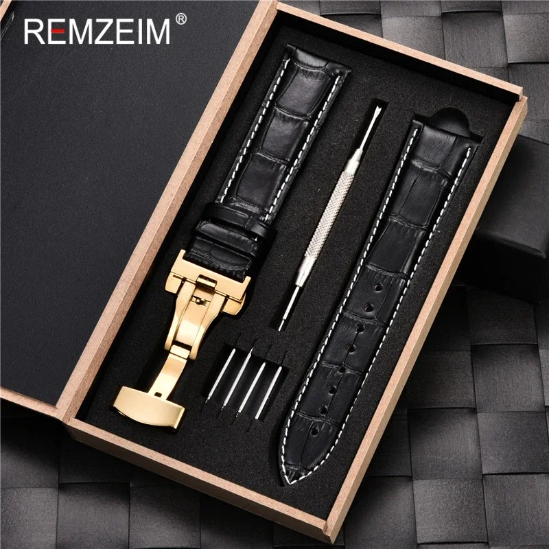 Luxury Calf Genuine Leather Watch Strap with Gift Box