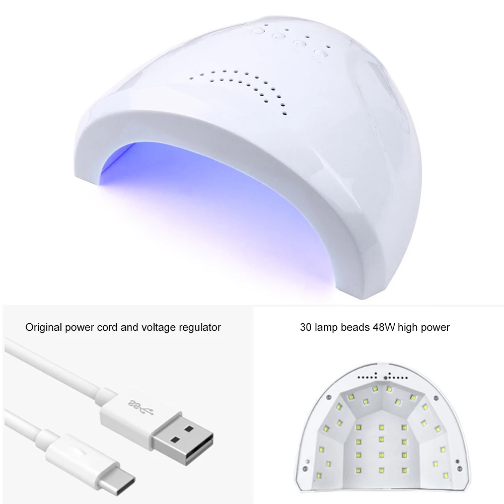 LED UV 램프 USB 매니큐어 램프, 인덕션 네일 광택제, 빠른 건조 라이트, 네일 광택제 젤, 빠른 건조 기계, 48W