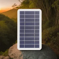 Panneau solaire USB portable 5V 2W - Imperméable, pour la randonnée en plein air, le camping, la recharge de téléphone portable, panneau de charge pour batterie externe 3