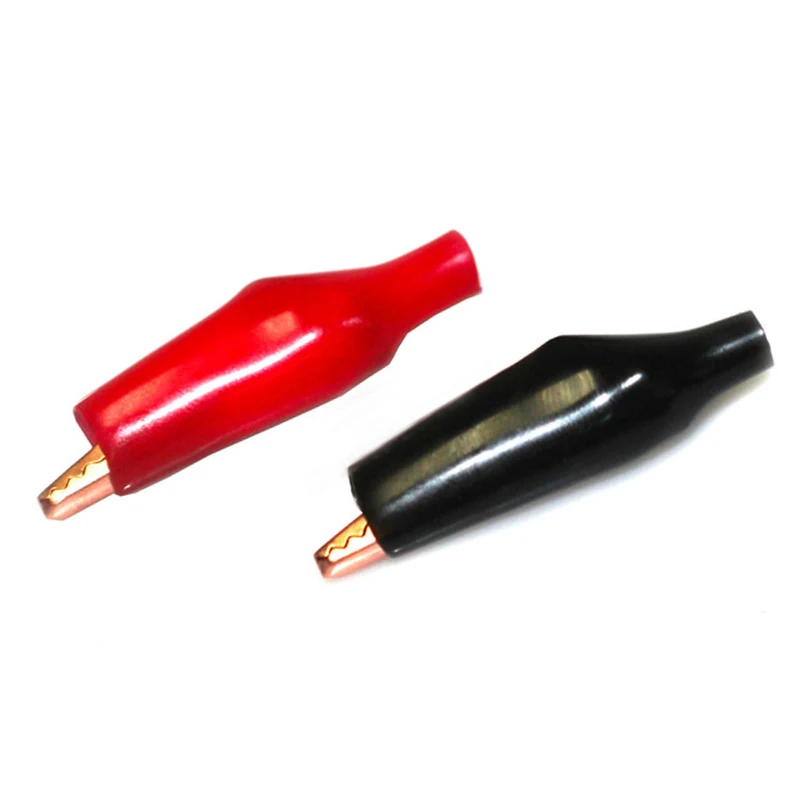 5A 27MM Soft Plastic Coated Testing Probe Mini Alligator Test Clips Electrical Test Clamps for Laboratory Testing 7mm Opening