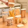 Storage Containers with Lids,Clear Food Jars Fits for Pantry,Coffee Bar,Airtight Canisters for Organizer Pasta,Sugar,Coffee Bean 6