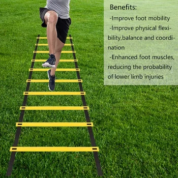 Scala per agilità rimovibile per allenamento di velocità e flessibilità sportiva, attrezzatura portatile per allenamento di agilità nel calcio.