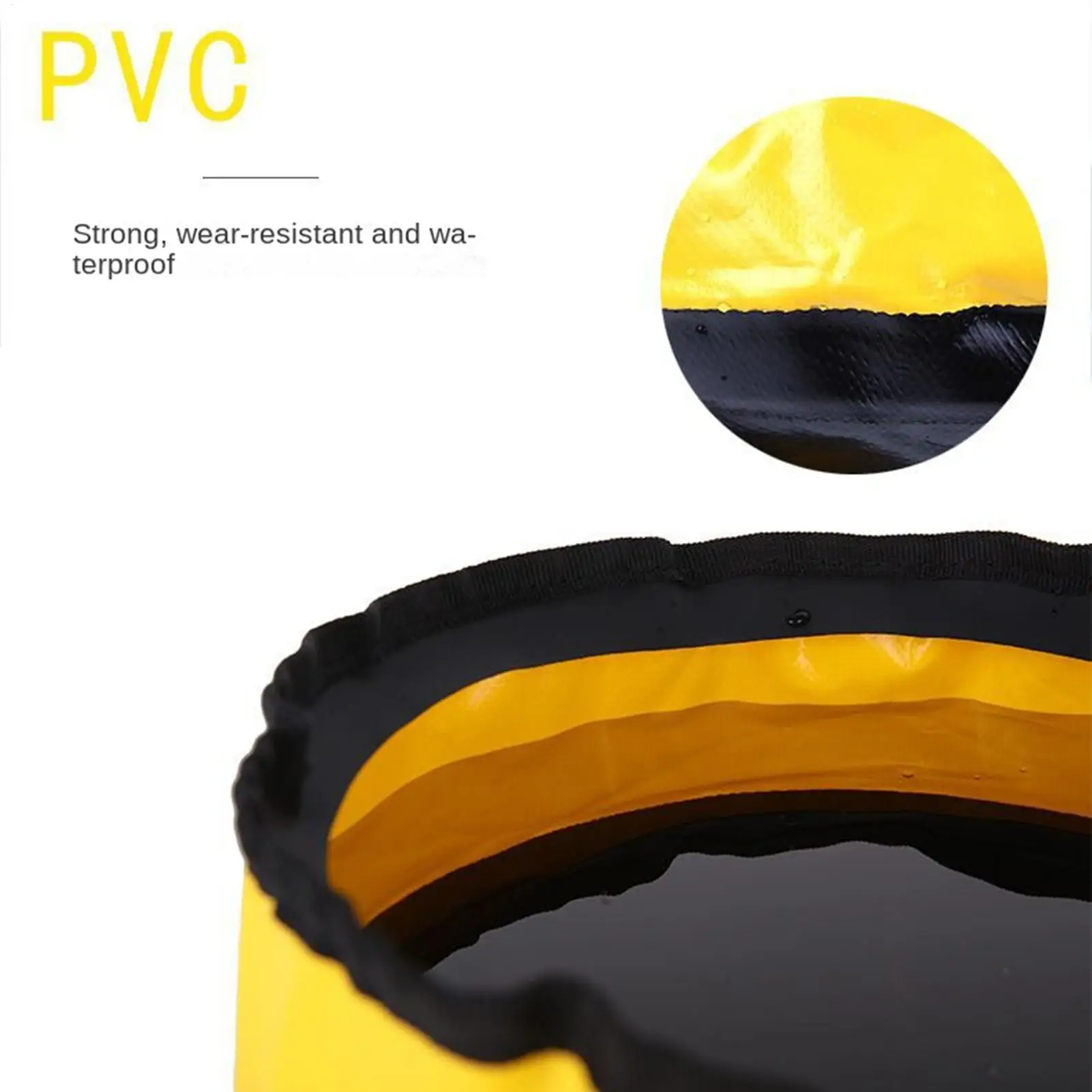 5L 물통 가볍고 두꺼운 PVC 손잡이 달린 접이식 원형 물통 낚시용 싱크대 여행용 세면대 보관함