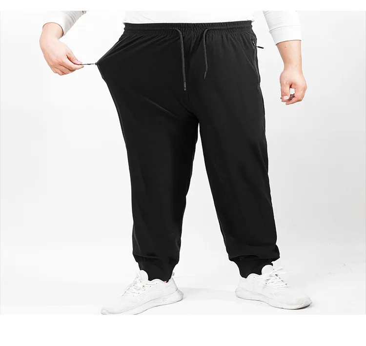 Summer and Winter Men's Large pants Bamboo fiber plus size 16XL 17XL loose stretch casual pants Black Home Big 200kg to 250KG 5