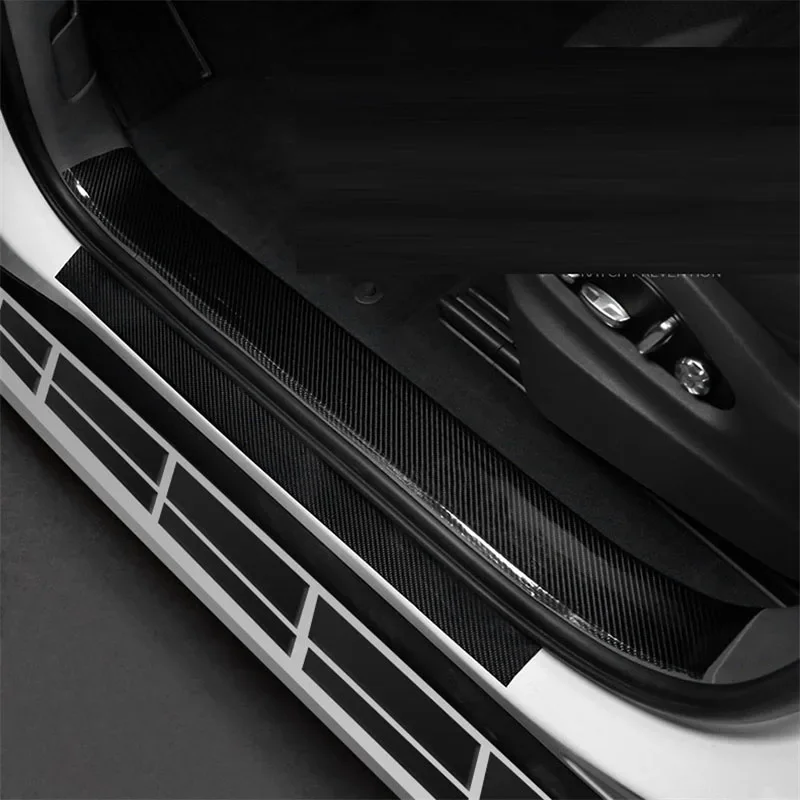 5D Carbon Fiber Car Stickers Protector Car Door Sill Sticker Scratchproof Stickers Protector Auto Bumper Strip Protect Tape