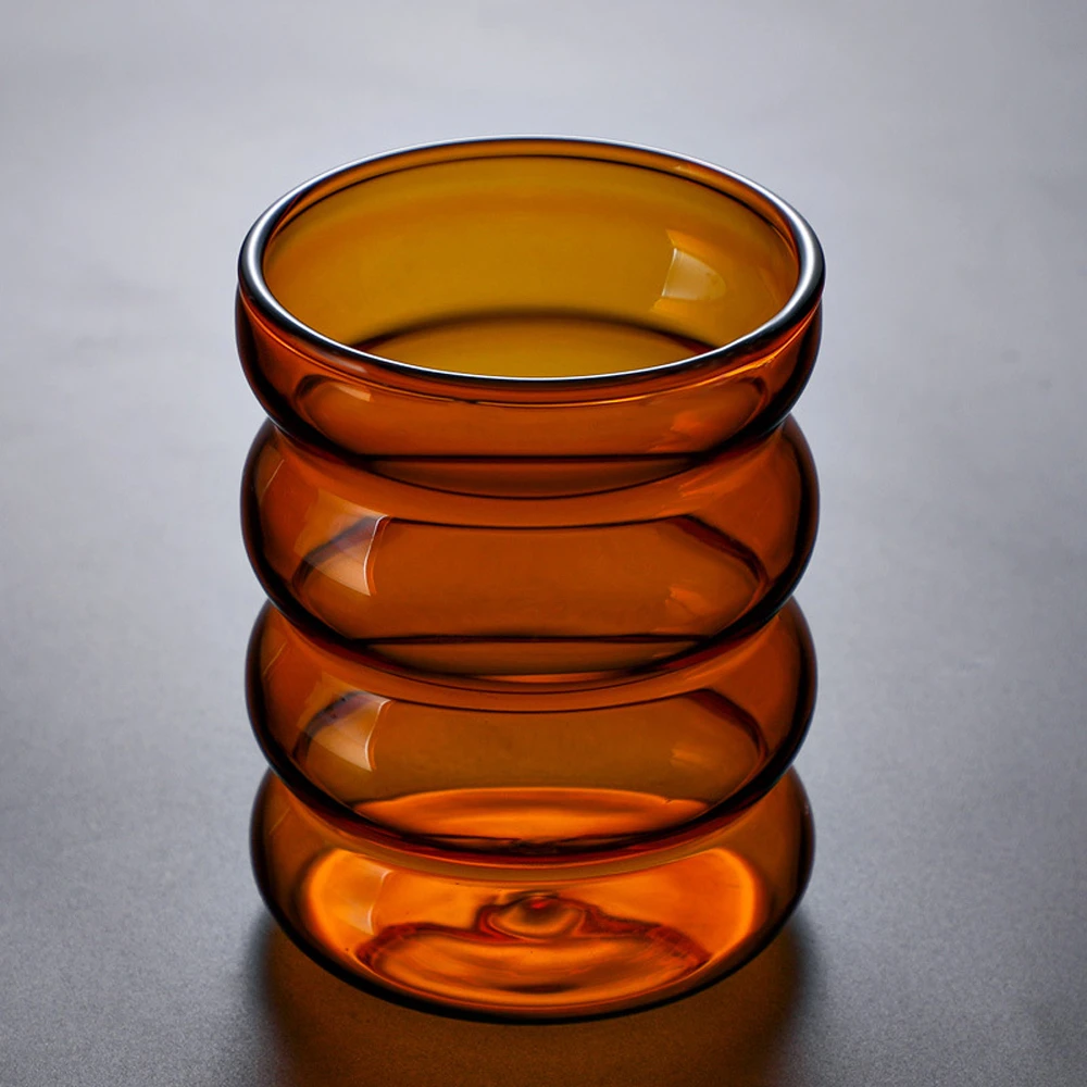 300ml Wave Shape Glass Cup Water Bottle Heat-resistant Beer Drinkware Tea Mug Coffee Juice Milk Tea Home Kitchen Supply glass cup glass mug coffee glass cup heat resistant coffee glass cup glass coffee mug glass tea cup glass tumbler glass whiskey cup glass straw cup