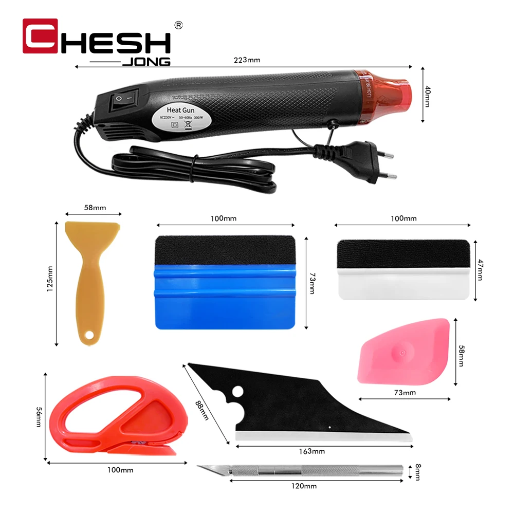 Car Wrapping Tools Felt Scraper Knife Vinyl Wrap Squeegee for Vinyl Film Wrap Cars Tint Installation Hot Air Gun