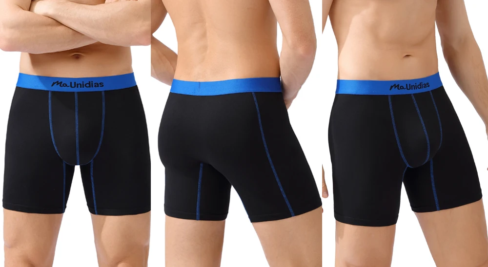 5-teilige mittellange Herrenhöschen, Shorts, Buchstabenbund, Boxershorts, bedruckte Unterwäsche, Herren-Boxershorts, sexy Herren-Unterhosen mit langem Bein – Detail 12