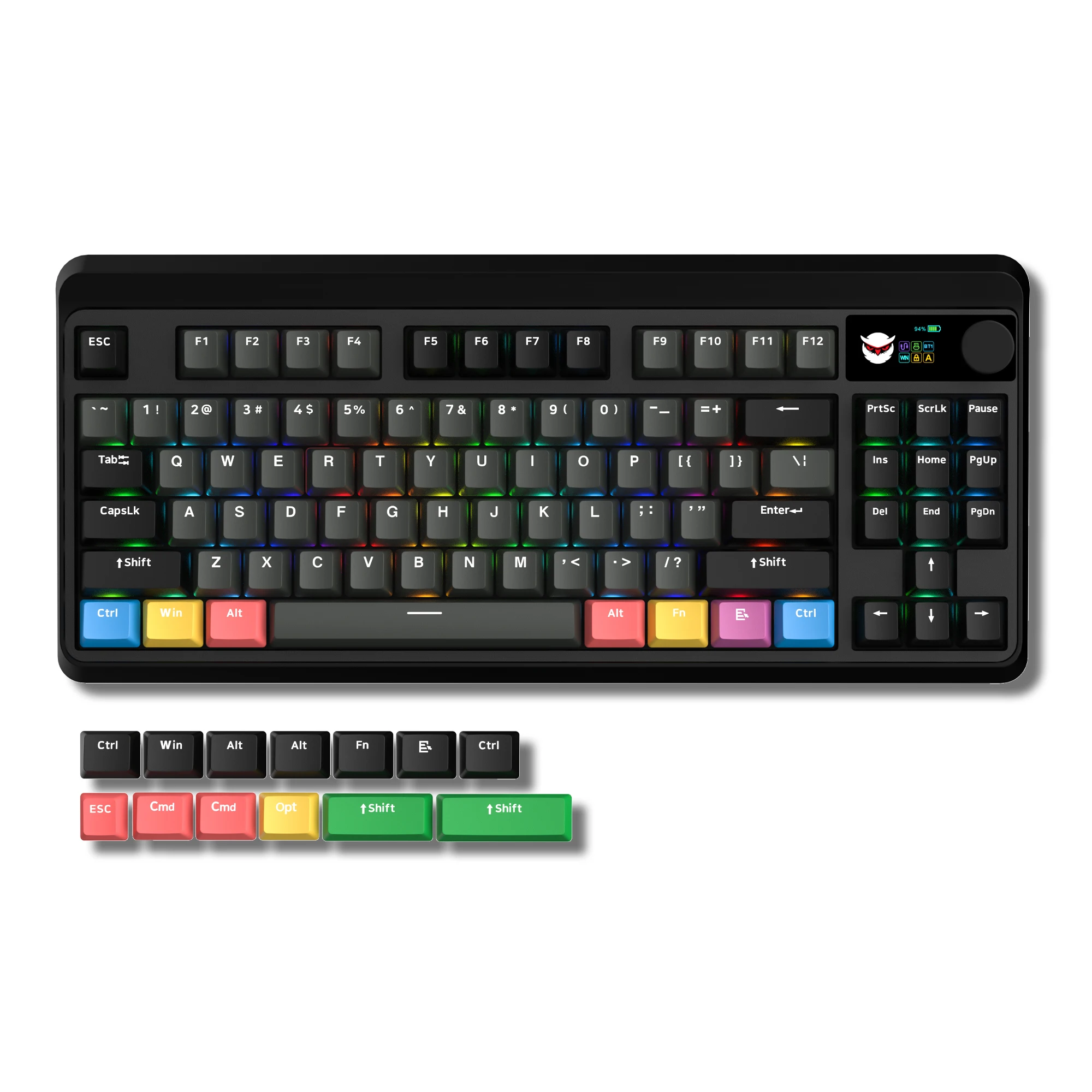 

M87 PRO Polar Day OLED Display Knob 75% TKL Tri-Mode Wireless Mechanical Keyboard Hot Swap Gamer Keyboard RGB Backlit for Win