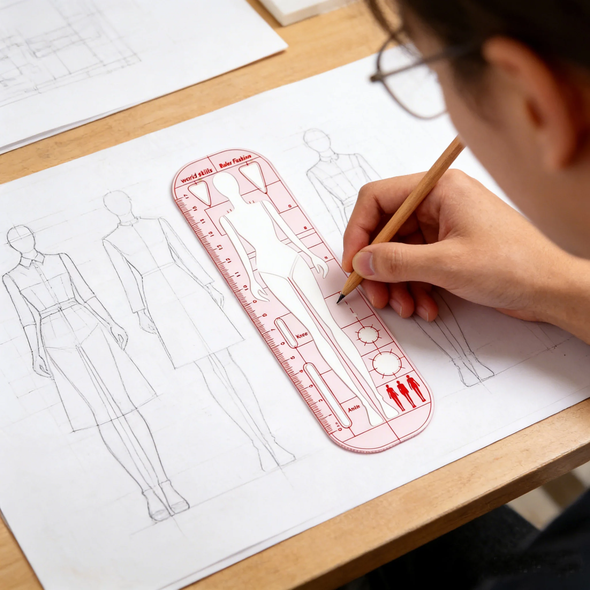 Righelli righello Fashion Drawing cuco abbigliamento modello curva misurazione Design francese modelli di illustrazione su misura Patchwork fai da te  21