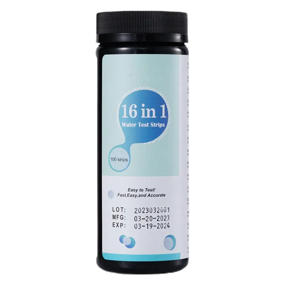 50/100pcs 16 In 1 Drinking Water Test Kit Ph Hardness Test Strips Chlorine Iron Nitrate Nitrite Lab For Testing Spa E7q9