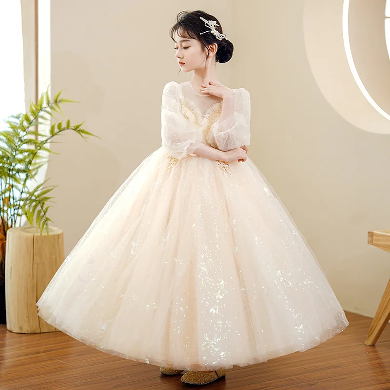 

Children's dress Princess Dress little girl fluffy dress flower girl host piano performance dress summer girl dress