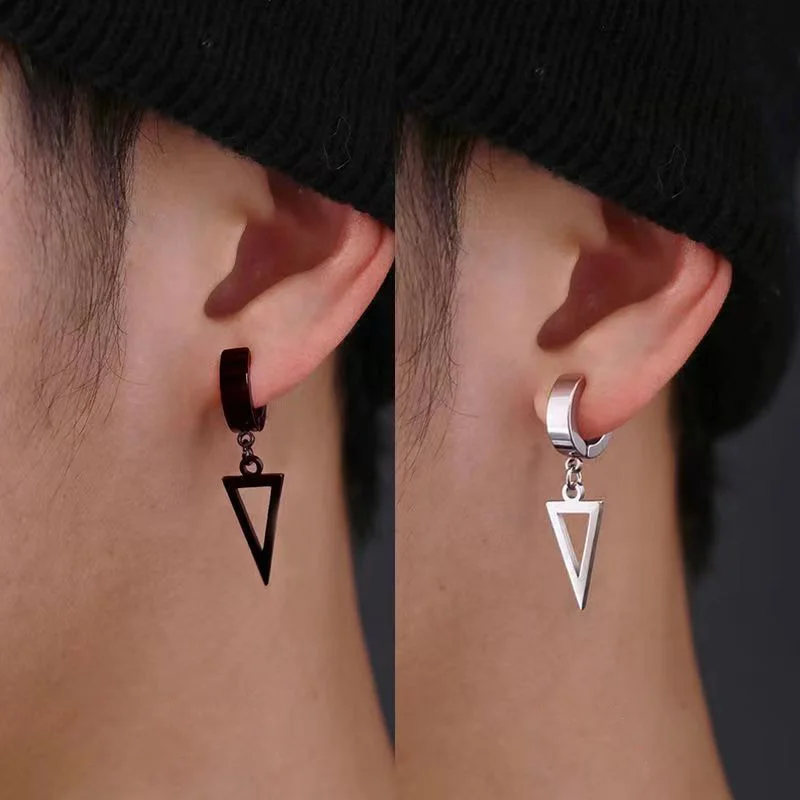 Pendant Earrings 1 Pair Steel Cross For Men Women Stainless Steel Popular Style Collection Hip Hop Jewelry