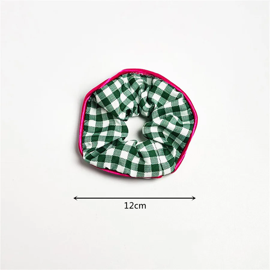 Korea Nette Dot Plaid Scrunchies Frauen Mädchen Elastische Haar Gummibänder Zubehör Krawatte Haar Ring Seil Kopfschmuck Headwear Ornament – Detail 9