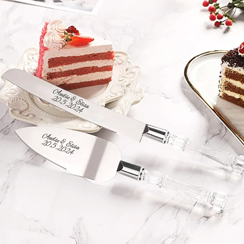 

Custom Wedding Cake Knife Stainless Steel Personalized Server Set Cake Shovel Desserts Cake Cutting Set Pie Cutter Customizable