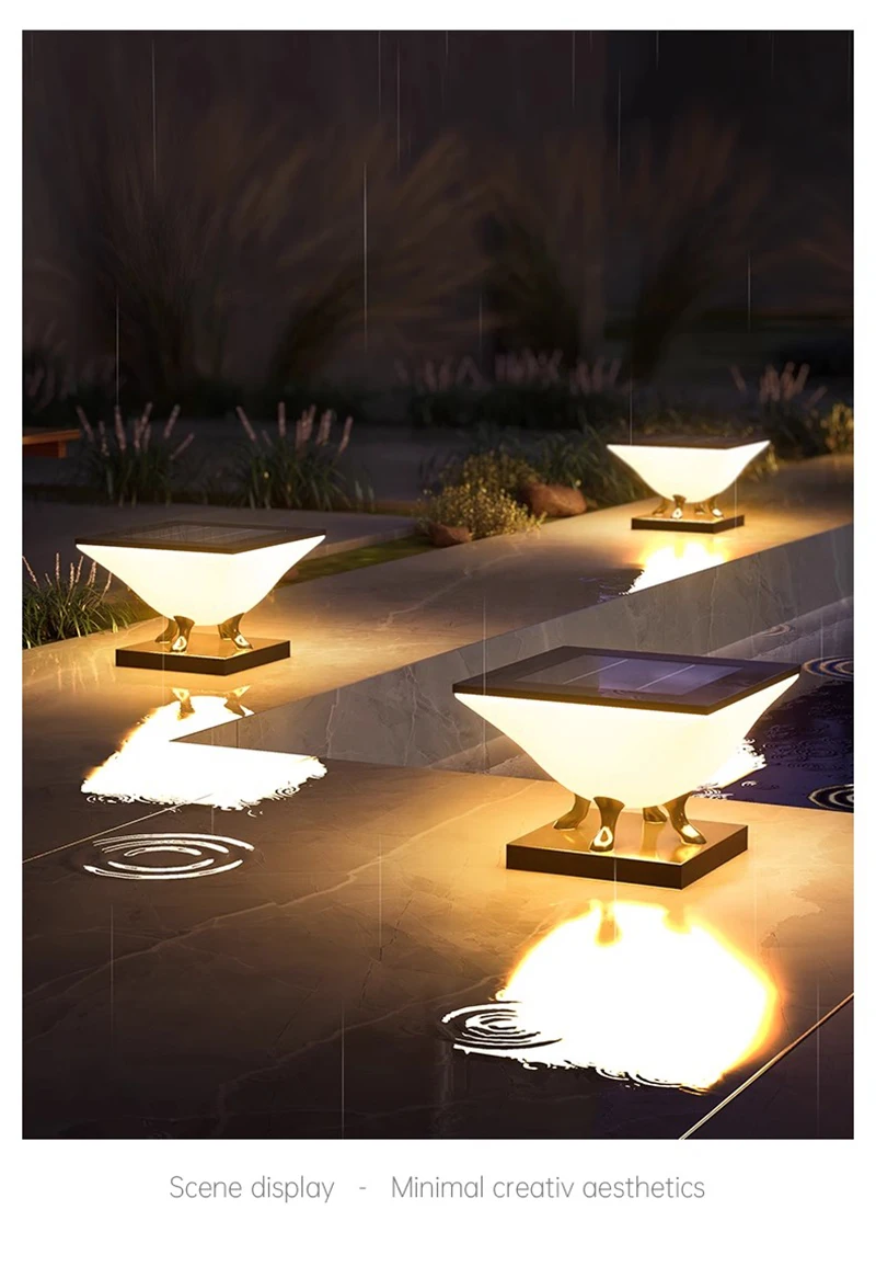 Description Picture 5 of itemOutdoor Waterproof Solar Pillar Lights Home Decor Villa LED Wall Lamp Modern Gate Garden Lighting Solar Energy Super Bright Door