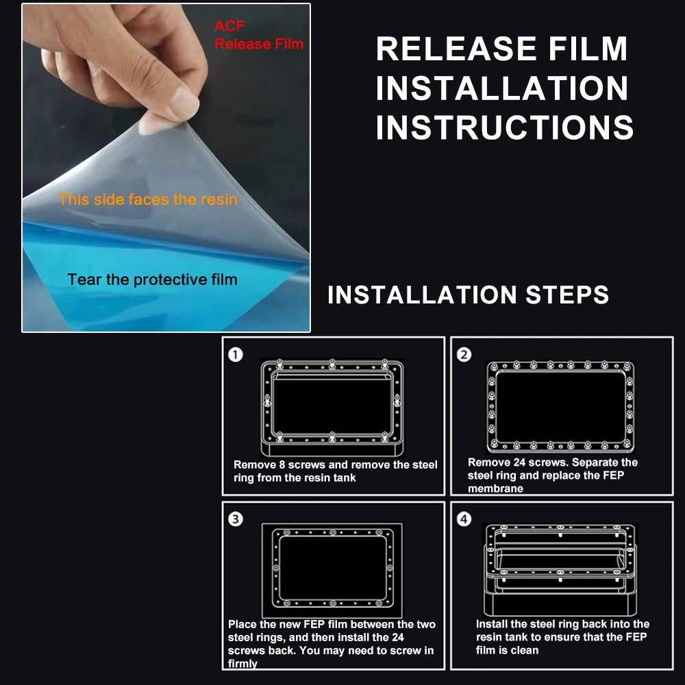Filme de Liberação Acf para Impressora 3d Mono x Elegoo Resistência ao Calor Alta Transmissão Atualizado Resina Peças Acessórios - Imagem 5