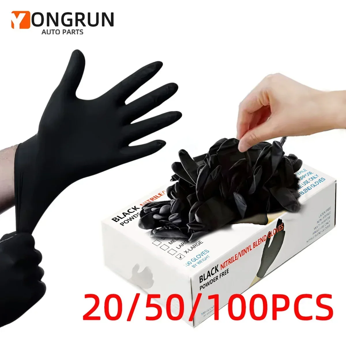 Black Gloves Suitable for Car Maintenance Nail Art Hair Dyeing Durable Oil Resistant Waterproof Gloves 20 50 100Pcs