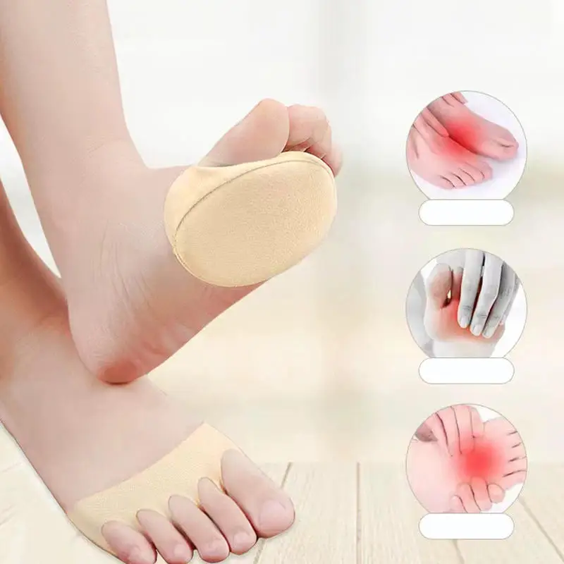 여성용 하이힐 5개 발가락 앞꿈치 패드 1쌍, 굳은살, 사마귀, 발 관리용, 충격 흡수 양말, 발가락 패드 인서트