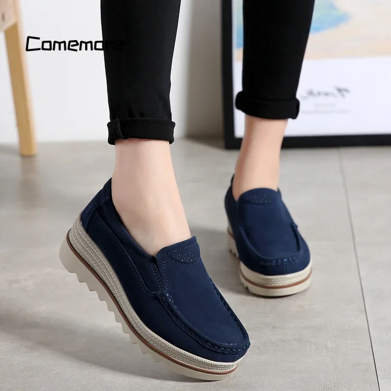 

Maogu Sneakers Women Suede Ladies Tenis Loafers Moccasins Casual Shoes 2023 Spring Women Shoe Woman Platform Slip on Flats 43