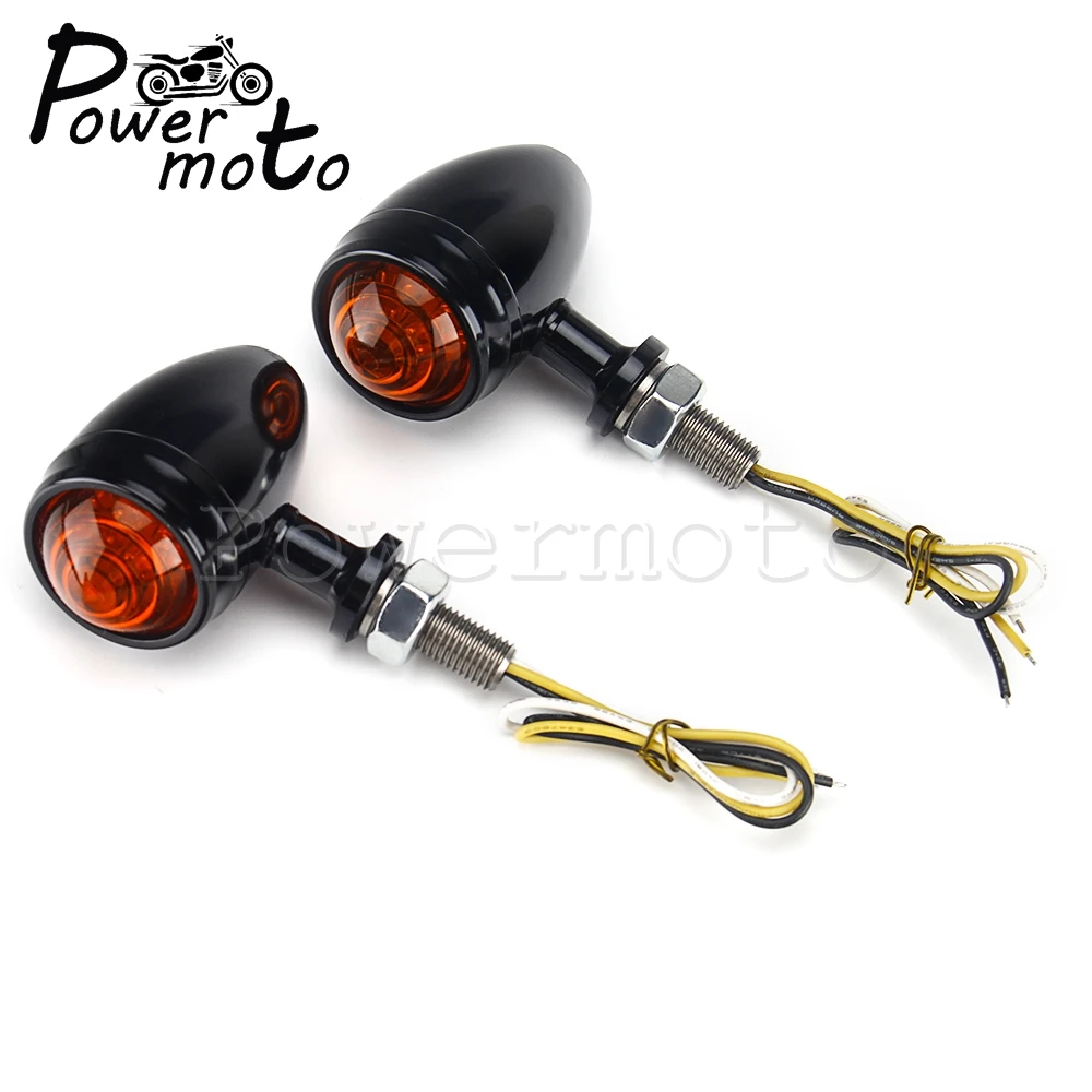 Clignotant LED rouge ambre pour moto, lentille de fumée, clignotant balle, voyant  lumineux pour Chopper Bobber 73Inboulon bt, 10mm - AliExpress