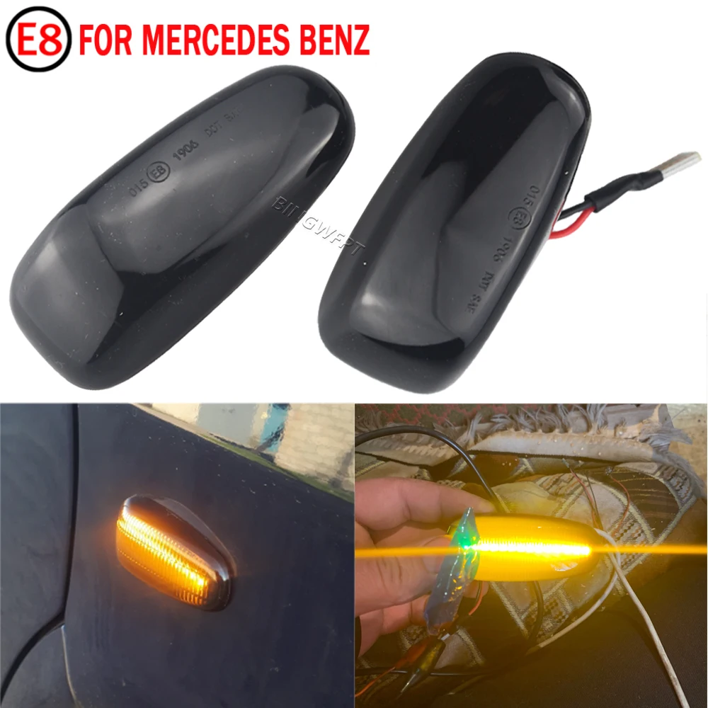 2 шт., боковой повторитель лампы для Benz W210, W208, W638, CLK, SLK-Class 2108200921, боковой маркер для Mercedes