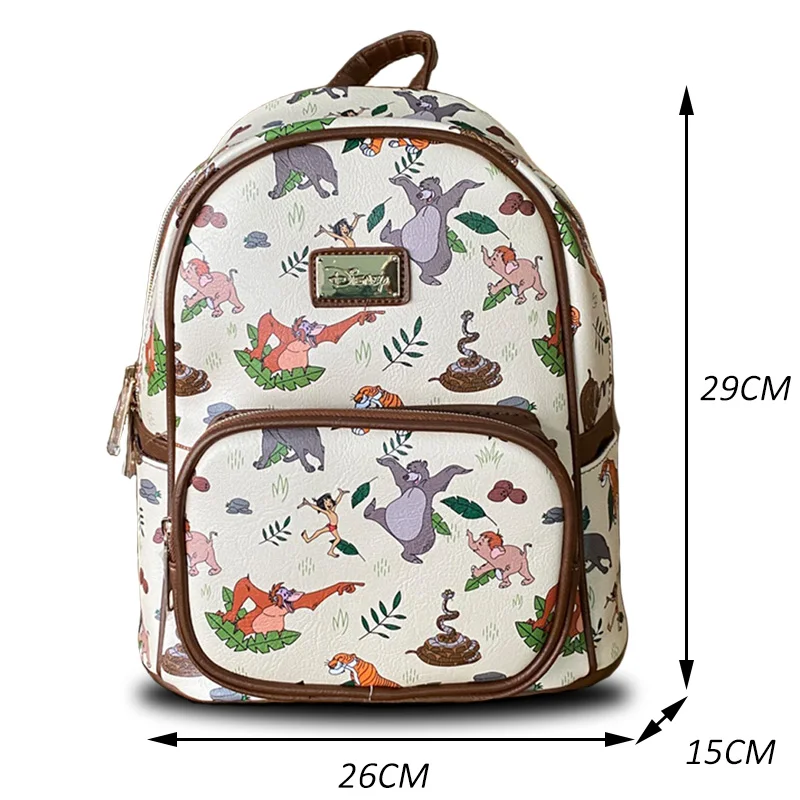 Disney PU Leather Printed Women Backpack Jack Skellington Clownfish Nemo Cartoon Winnie The Pooh Girl Double Shoulder Bag 2