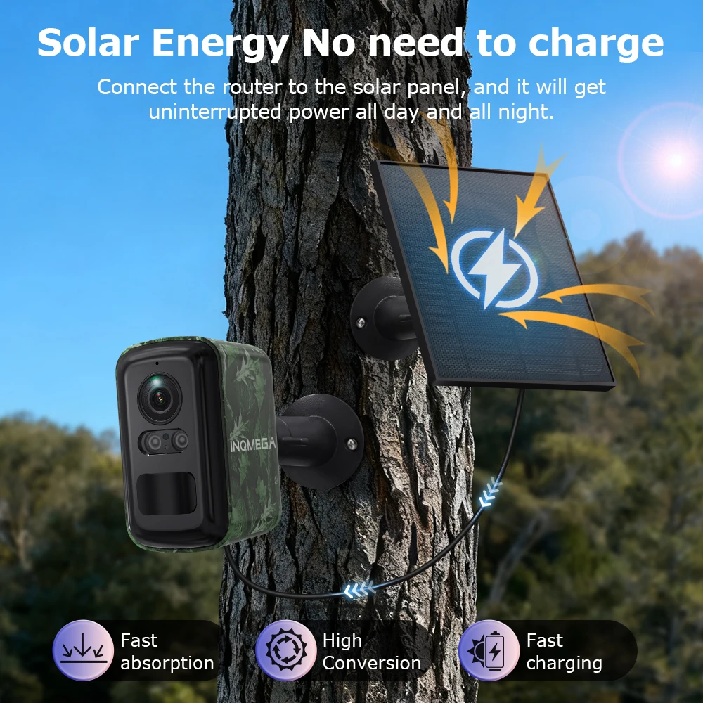 5MP 2K HD 4G Wireless Solar Camera Wifi Outdoor 10000mAh Battery WiFi Security Camera Waterproof PIR Animal Detection in Forest 2