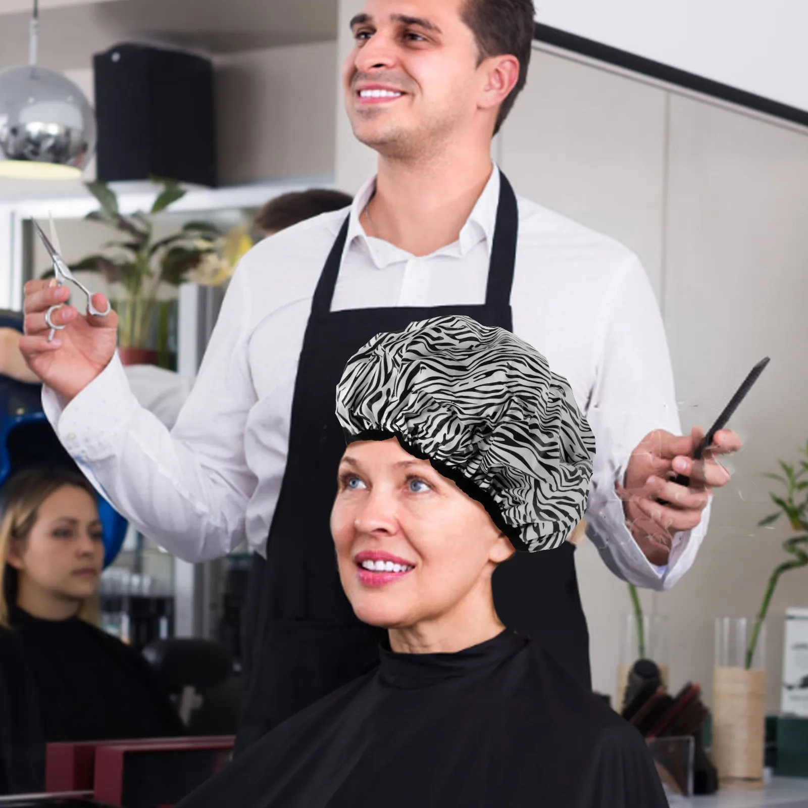 2개입 헤어 케어 틴 포일 캡 자가발열 컨디셔닝 트리트먼트 샤워 스파 열 보호 롱 헤어 정전기 방지 드라이 캡