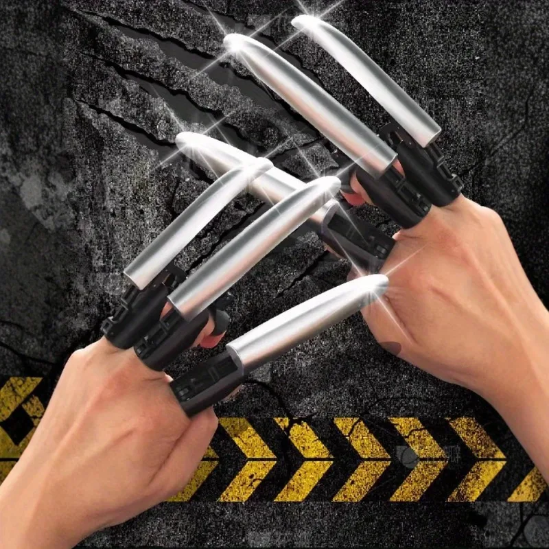 6pcs Retractable Wolf Claw Toy Pop-Up Finger Nail Durable PP Material for Role Play Halloween,cosplay toys
