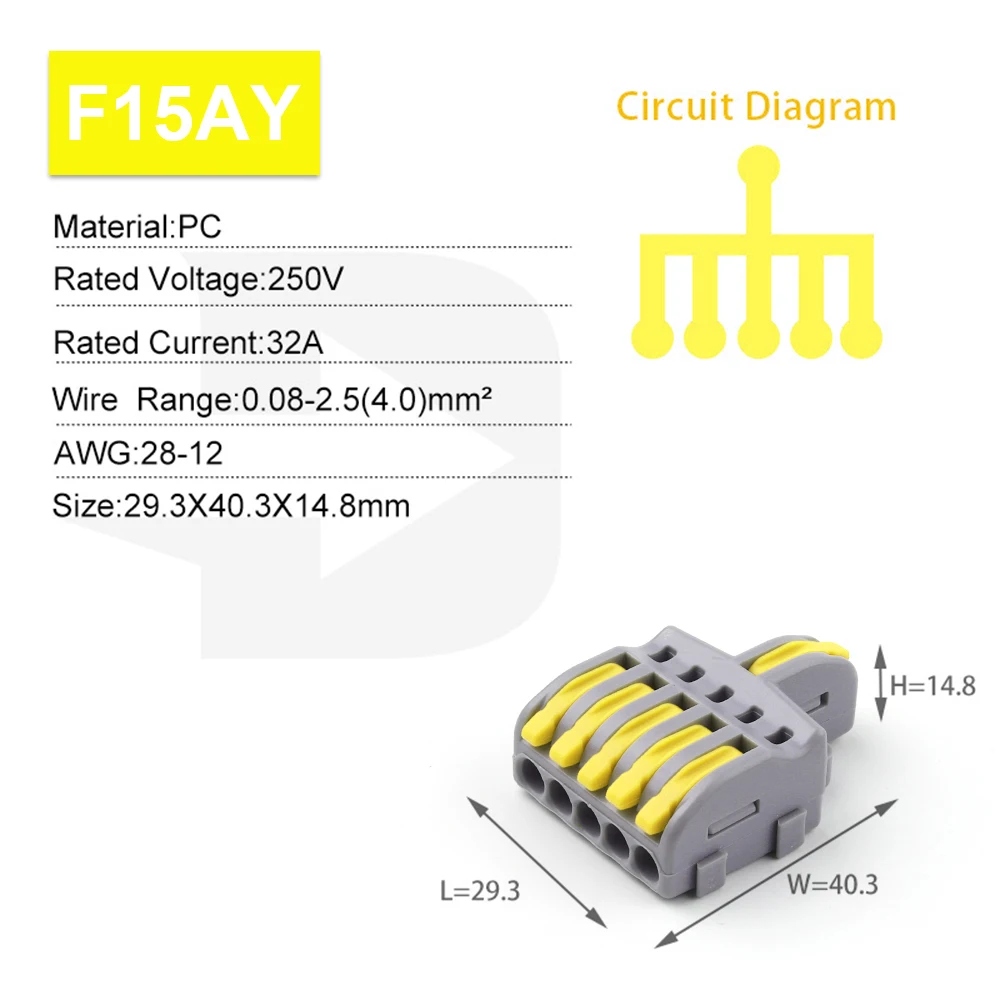 10/100PCS Electrical Cable Connector 1 in Multiple out Quick Wire Terminal Block 2/3/4/5Pin Push in Lever Connectors 0.08-4.0mm2 image 15