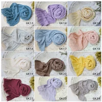 Seersucker Wrap Newborn Photography Props Soft Cotton Gauze Baby Swaddle Blanket Infant Studio Photo Basket Backdrop Accessories 1