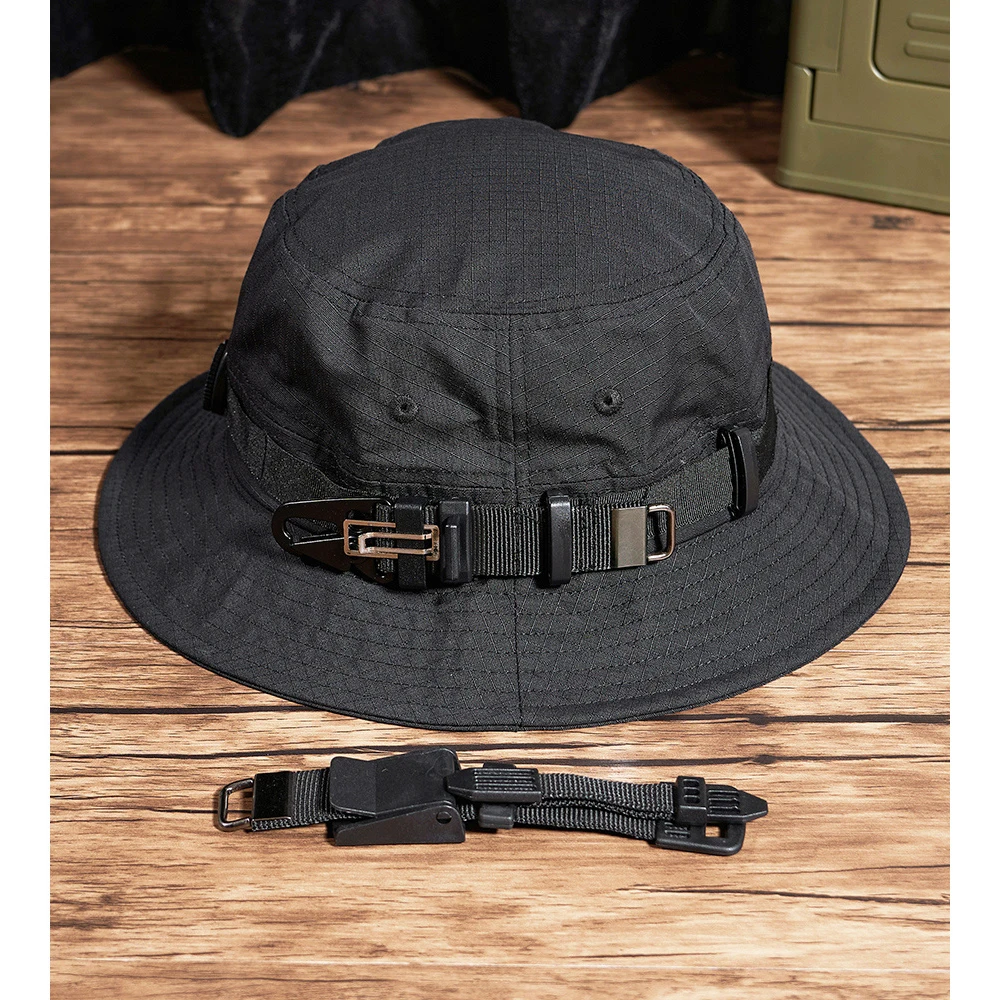 Taktische Funktionelle Arbeit Outdoor Angeln Jagd Camping Breite Krempe Sonnenhut Schnellverschluss Schnalle Kompass M/L/XL – Detail 7