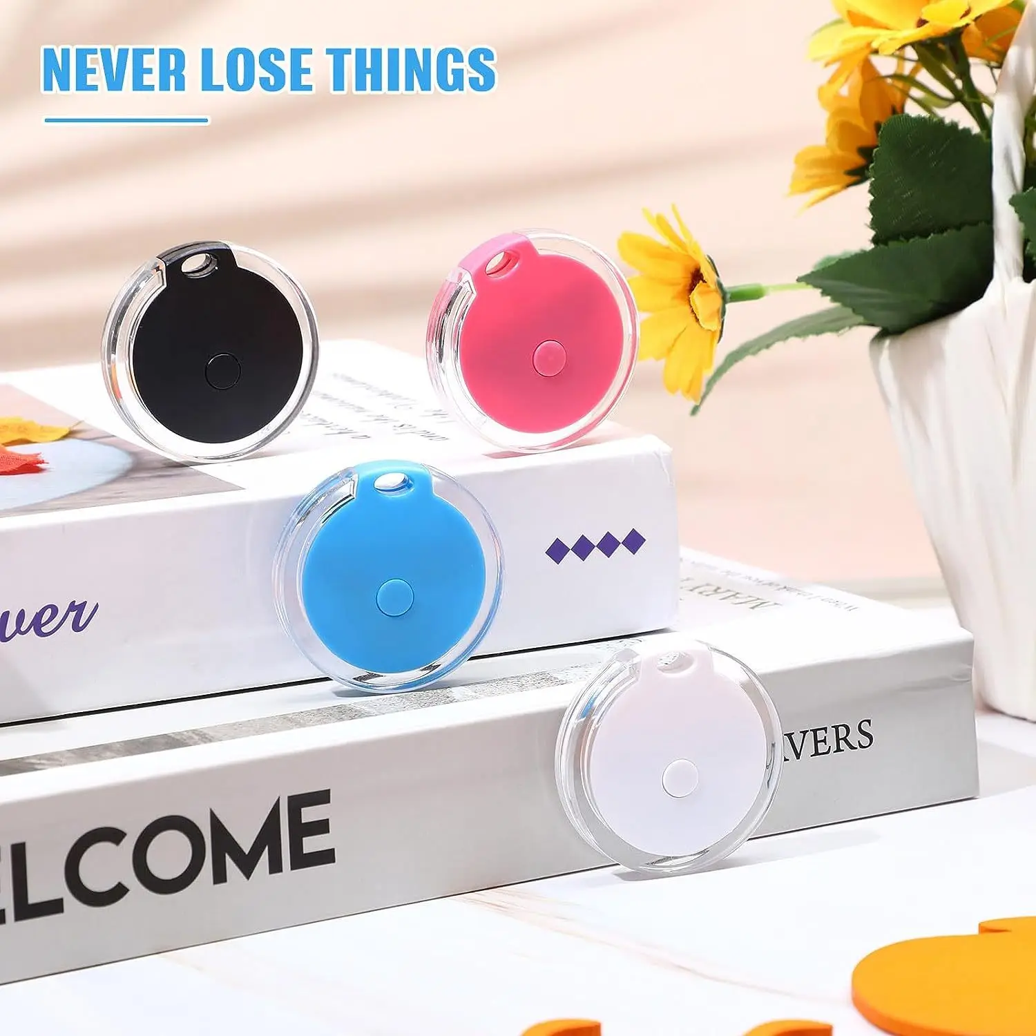 Round smart anti-loss device Keychain tracker Locator Bag Finder Bluetooth pet tracker