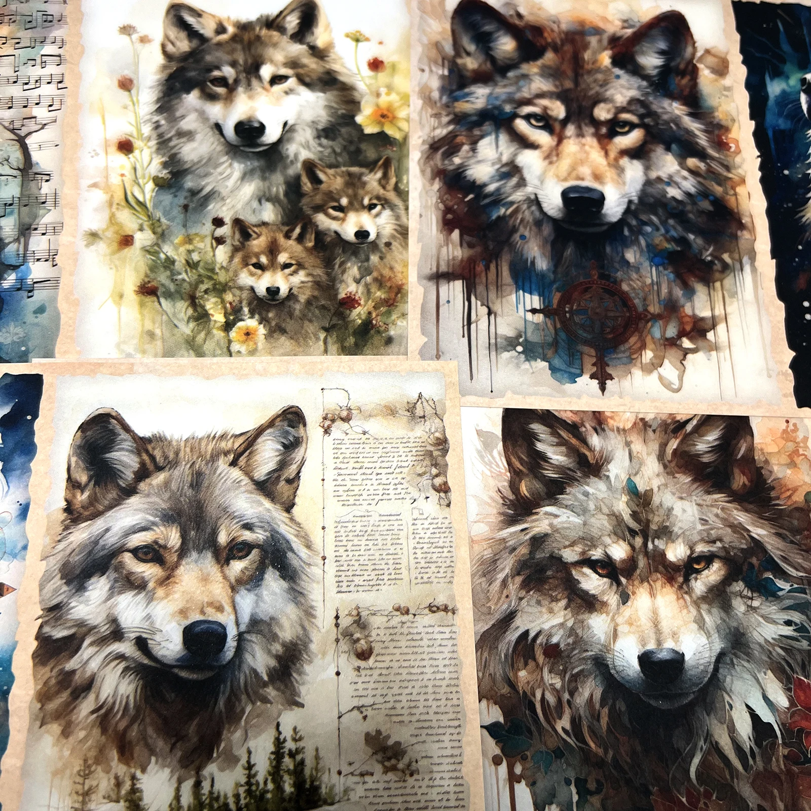 9Sheets A5 Size The Wild Colors Of The Wolf Junk Diary Magazine Scrapbooking Viguscraft