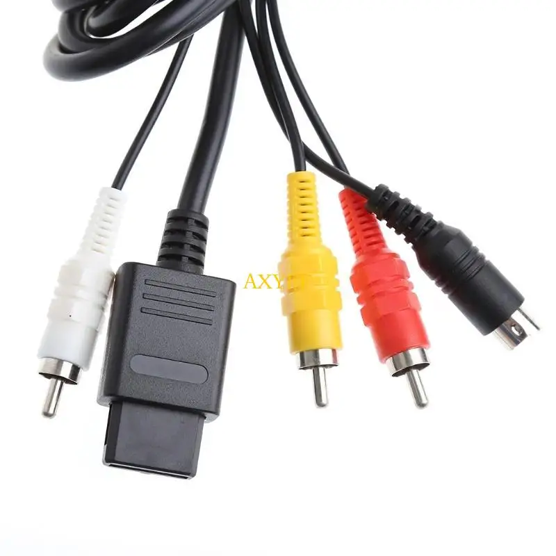 AXYF 1.8m AV 오디오 비디오 스테레오 케이블 코드 SNES용 N64 게임 큐브용 RCA
