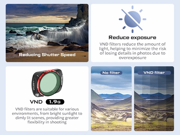 Freewell VND Filters 2-Pack Variable ND Filter 1-5 Stop, 6-9 Stop for DJI Osmo Pocket 3 Profession Photography Accessories 3
