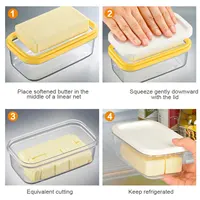 Boîte de rangement pour coupe de beurre et de fromage, récipient alimentaire rectangulaire hermétique pour l'organisation du réfrigérateur de cuisine 5