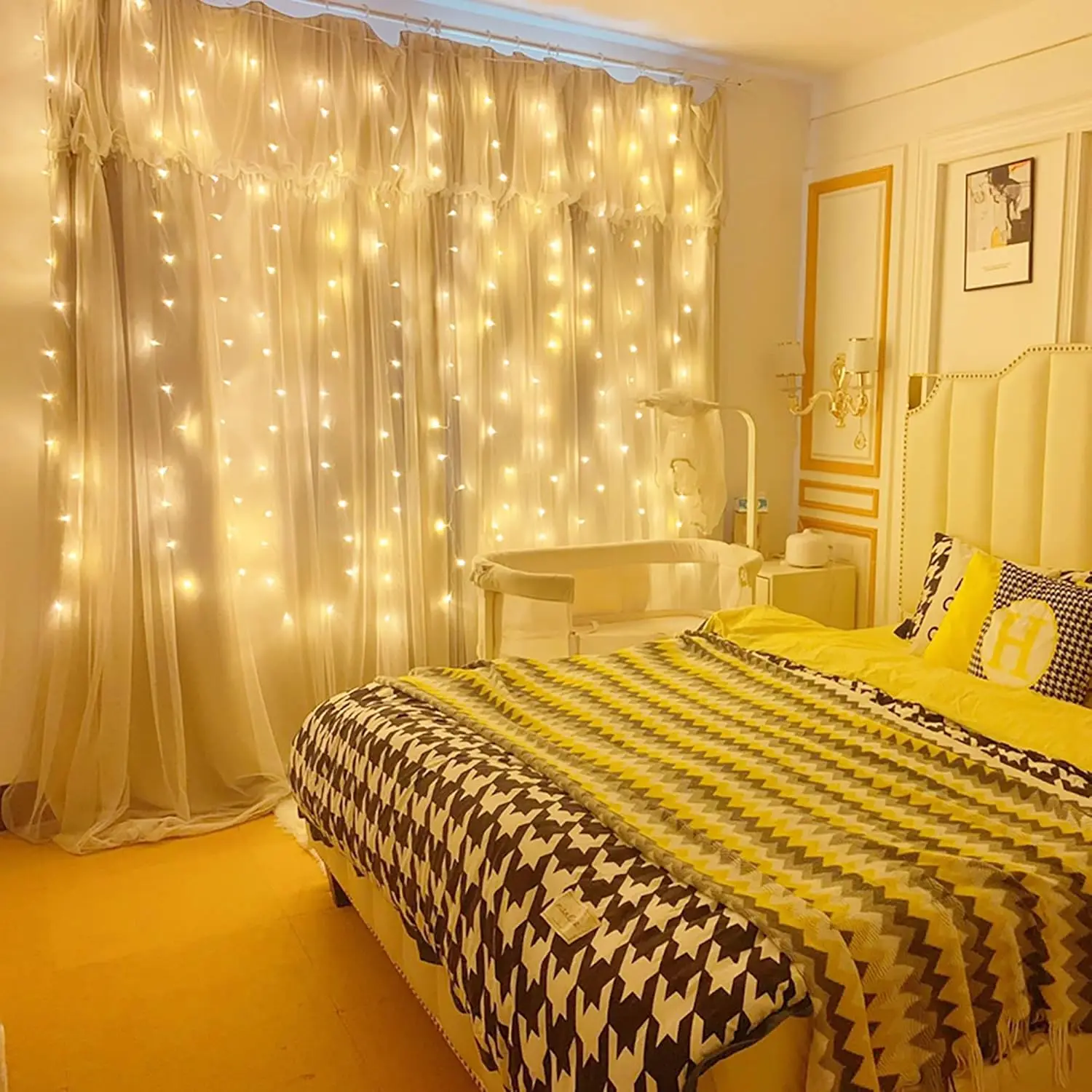 Enchanting USB-Powered Fairy Curtain Lights with Remote Control - Waterproof String Lights for Indoor & Outdoor Decor