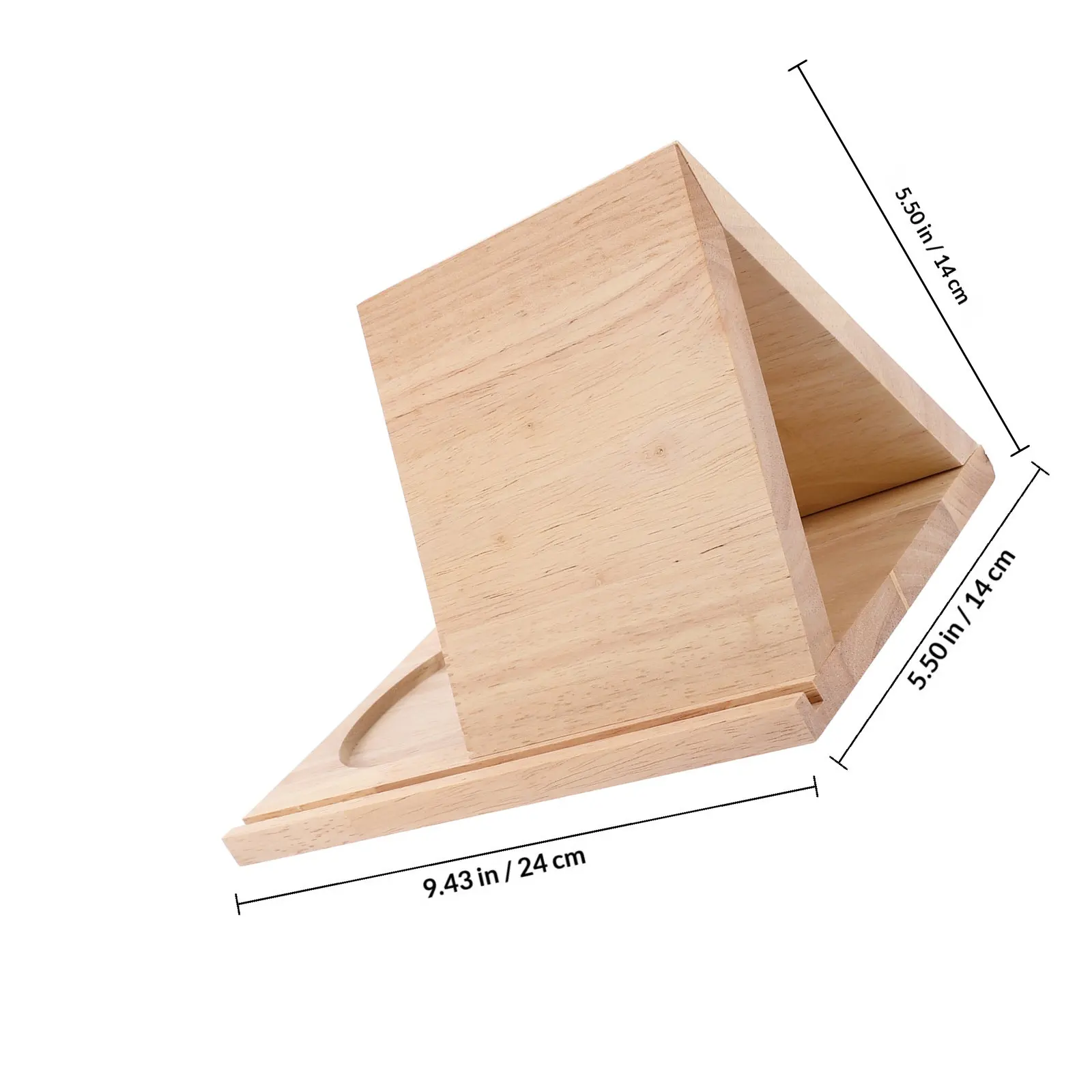 나무 삼각형 책장 안정적인 책꽂이 책꽂이 페이지 레스트 컵 홀더 다기능 데스크탑 수납 선반