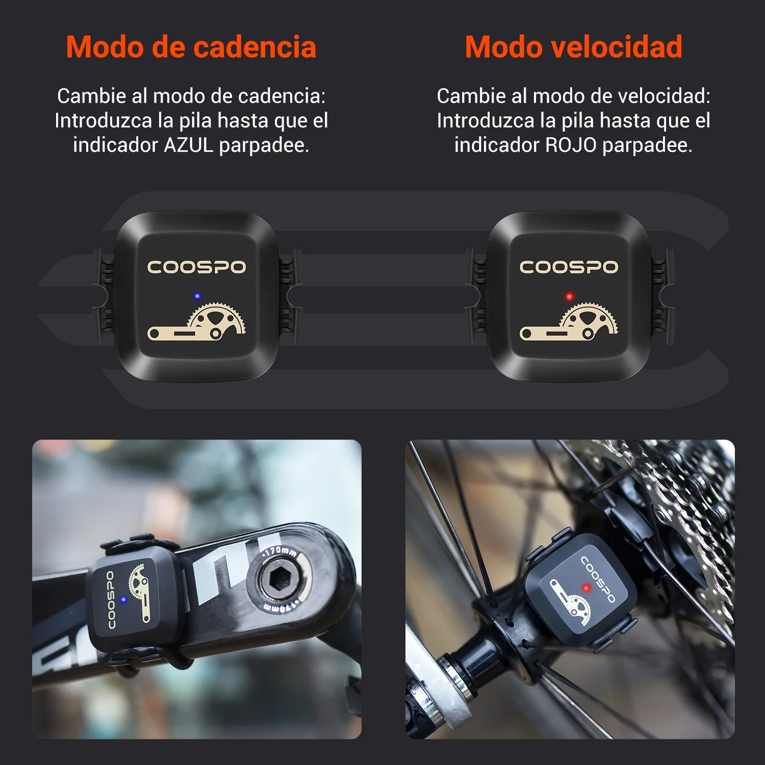 SENSOR CADENCIA SIN IMÁN (ANT+/BLUETOOTH SMART)