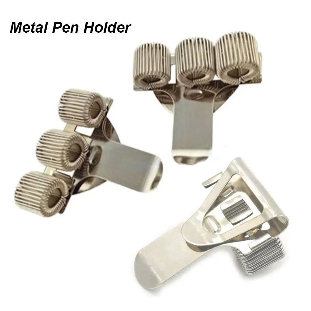 1PC Useful Portable Stationery Metal Pen Clips Notebook Elastic Loop ...