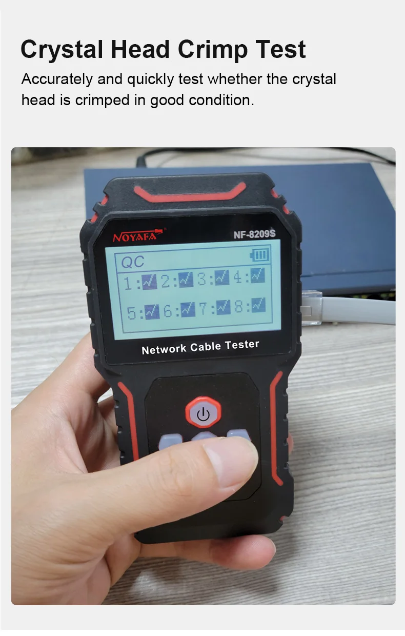Ferramentas de Rede, Display LCD, Medida Comprimento, Wiremap Tester