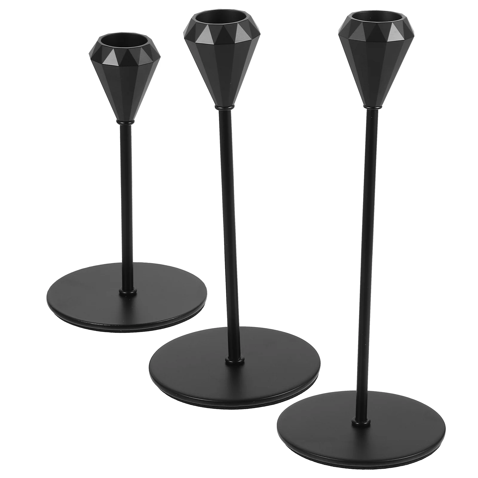 

3 Pcs Tall Candlestick Stand Desktop Holder Metal Menorah Holders Centerpiece Taper Ornaments for Candlelight Dinner Pillar