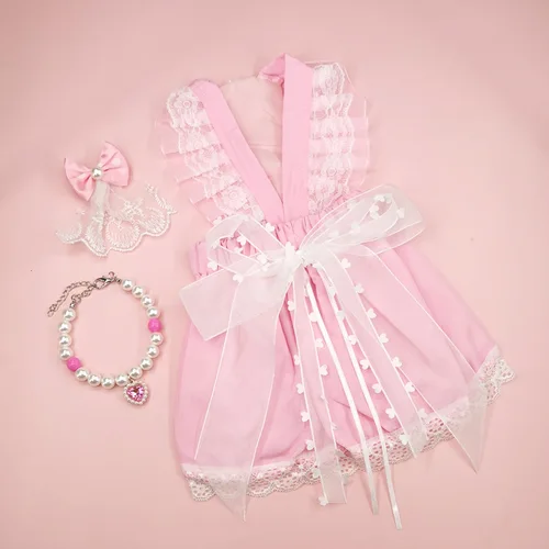 고양이 옷, 애완 동물 용품, 웨딩 슈트 드레스, 고양이 개 드레스, 테디 거즈 스커트, 강아지 옷, 포메라니안 고양이 공주 스커트 5