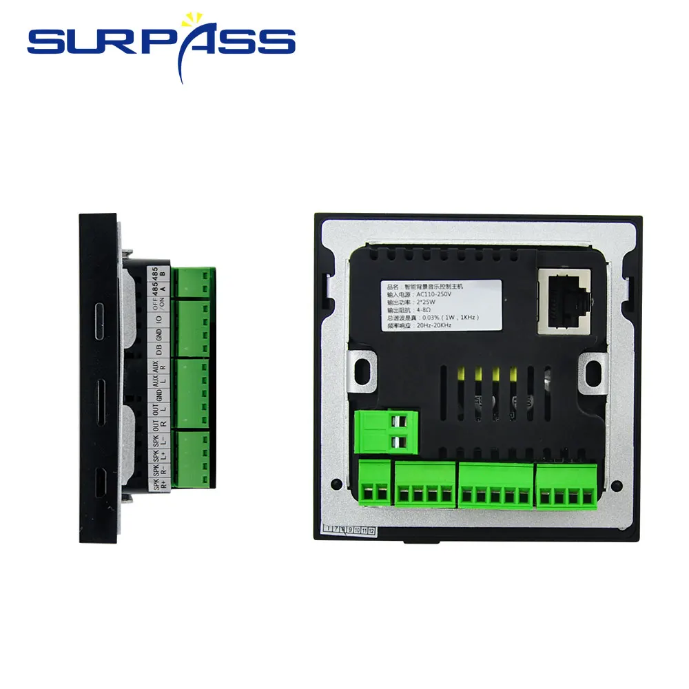 Blue-tooth In Wall Amplifier Mini WiFi 2 Channels Audio Tuya Amplifier With Android System ,Smart Home Control