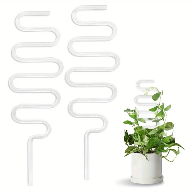 2/4/6/8/10PCS Transparent Acrylic Trellis for Indoor Plants,Curved Plant Stakes for Climbing Vines, Hoya, Pothos, and Ivy 5
