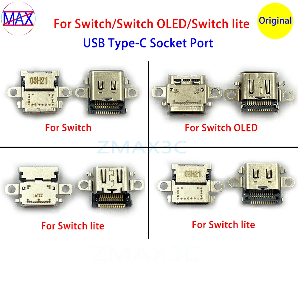 20 Pz Originale Nuovo Per Nintendo Switch Ns Oled Console Usb Type-C Presa Di Ricarica Per Switch Lite Power Charging Port Jack Parts